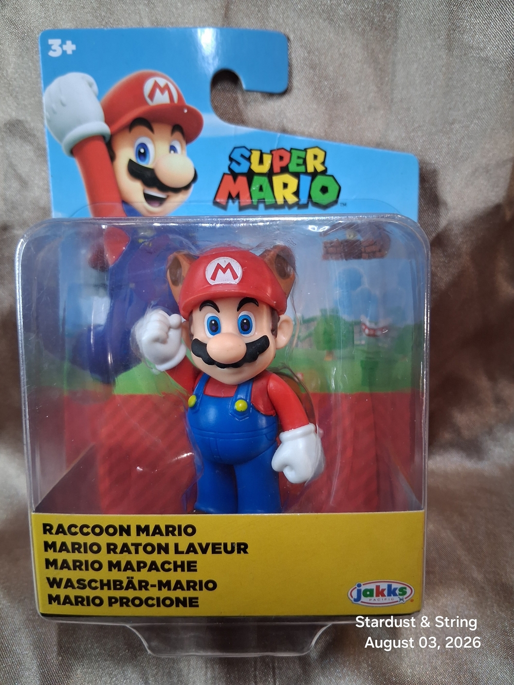 Super Mario Raccoon Mario 2.5 Inch Action Figure Jakks Pacific NIB